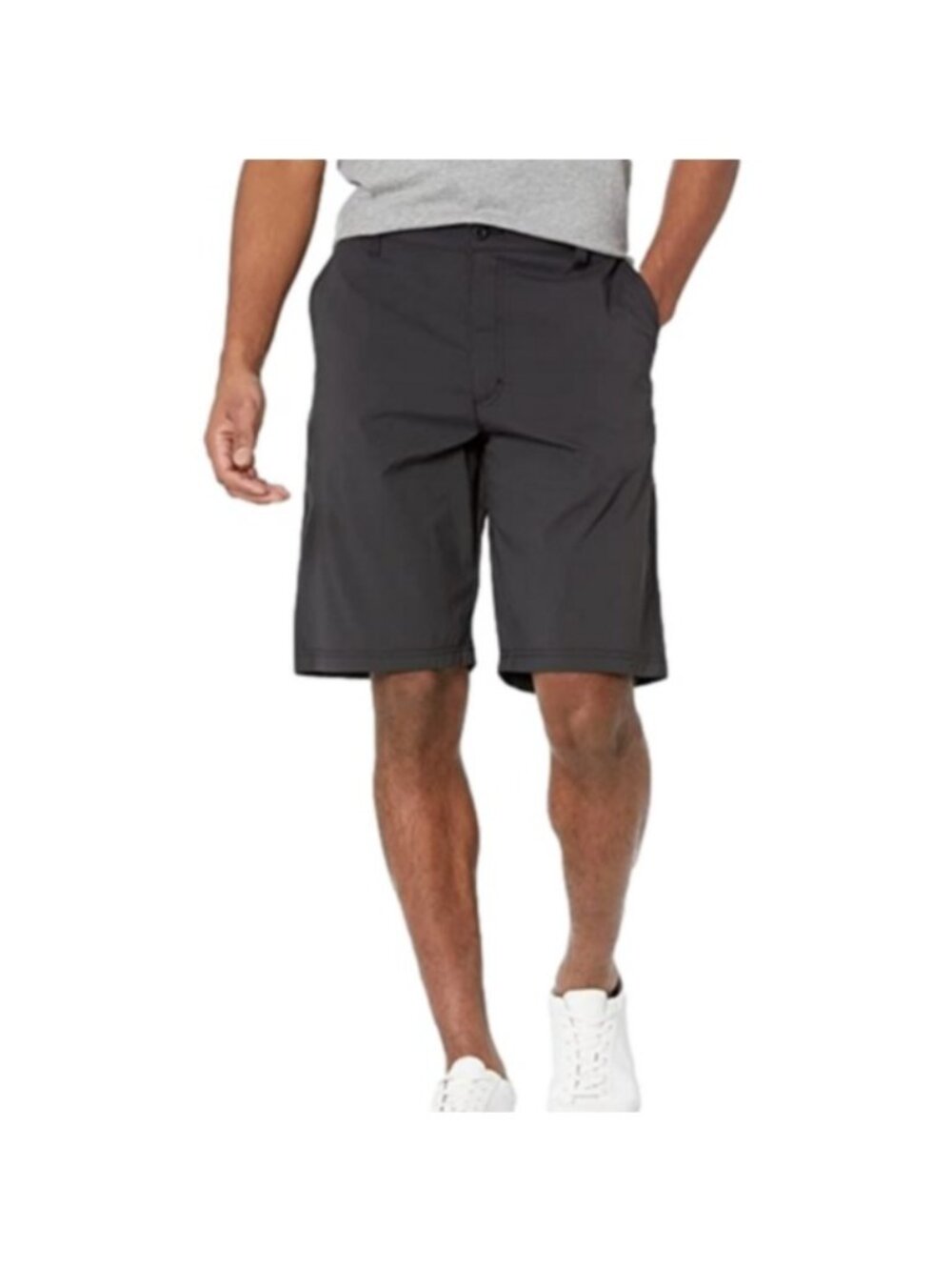 Lee Men's Mission Flat-Front Shorts, Black, 42 waist